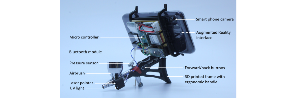 Image for publication Dispray: The Design of an AR-Augmented Airbrush for Electroluminescent Display Fabrication